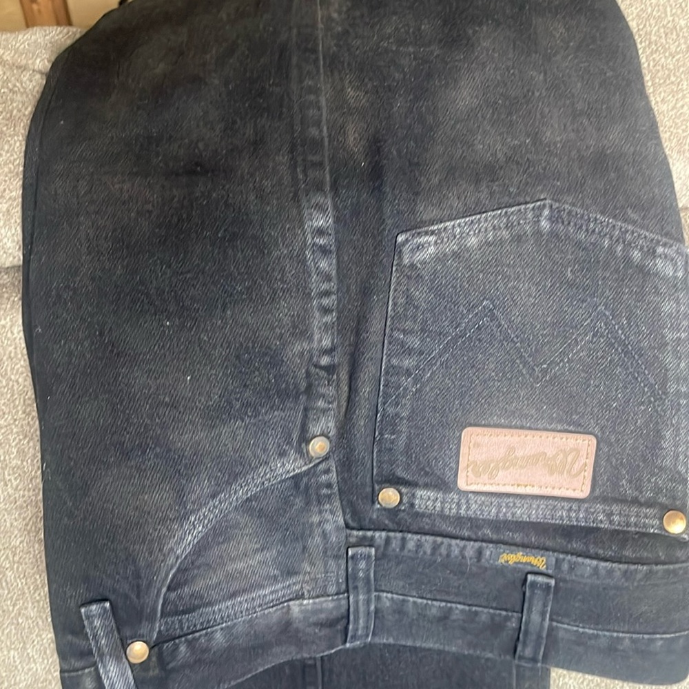 Black starched wranglers